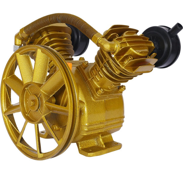 English Elm 3hp Cast Iron V-twin Cylinder Pump Belt Driven 115 Psi Industrial Air Compressor Head W46541457