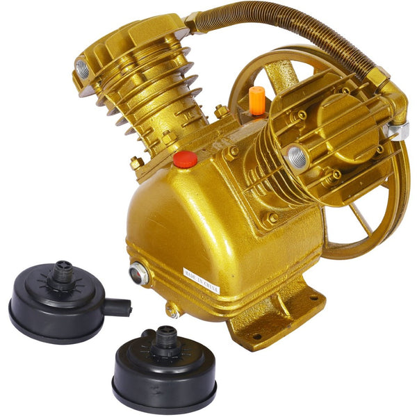 English Elm 3hp Cast Iron V-twin Cylinder Pump Belt Driven 115 Psi Industrial Air Compressor Head W46541457