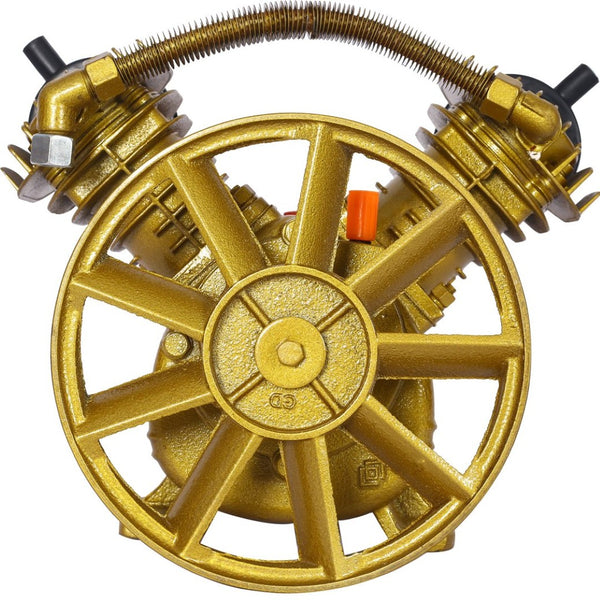 English Elm 3hp Cast Iron V-twin Cylinder Pump Belt Driven 115 Psi Industrial Air Compressor Head W46541457