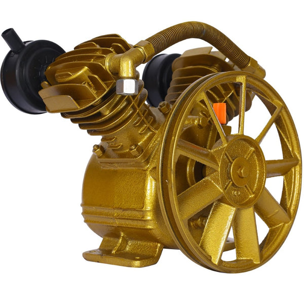 English Elm 3hp Cast Iron V-twin Cylinder Pump Belt Driven 115 Psi Industrial Air Compressor Head W46541457