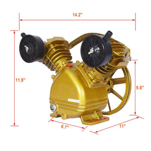 English Elm 3hp Cast Iron V-twin Cylinder Pump Belt Driven 115 Psi Industrial Air Compressor Head W46541457