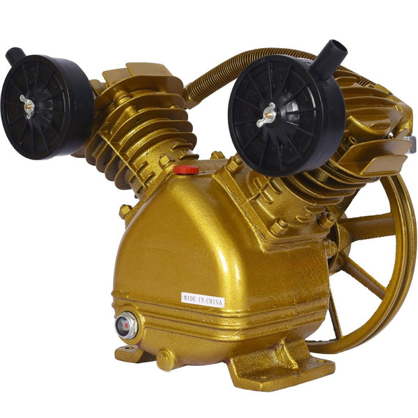 English Elm 3hp Cast Iron V-twin Cylinder Pump Belt Driven 115 Psi Industrial Air Compressor Head W46541457