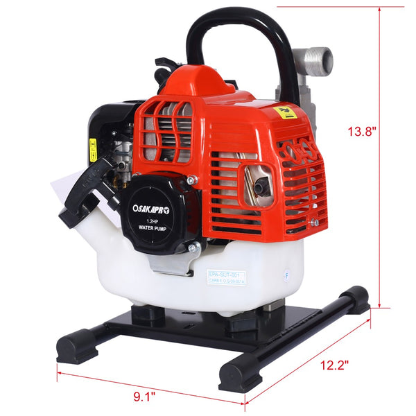 English Elm Gasoline Powered 2-stroke Transfer Pump 33cc Aluminum Alloy Build 20 Gpm Flow W46541459