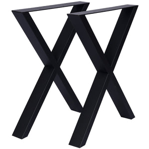 English Elm X Frame Steel Table Legs Heavy Duty Welded Set for Dining Desk or Coffee Tables W46541483