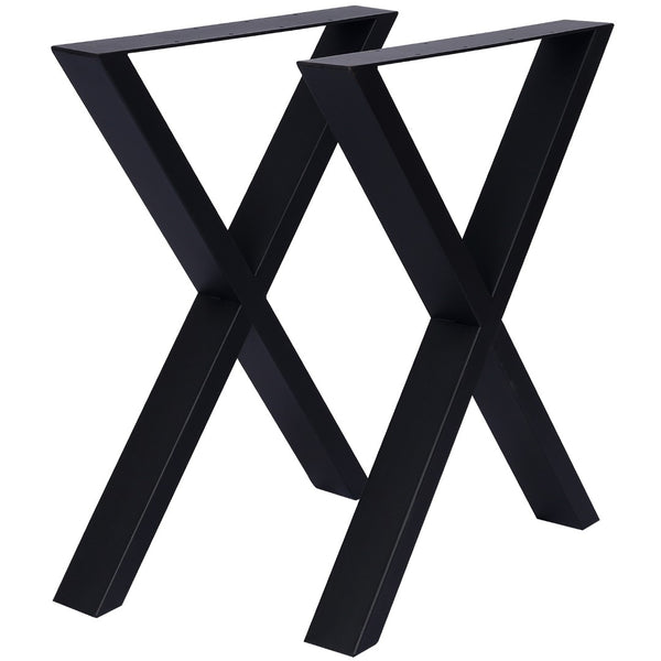 English Elm X Frame Steel Table Legs Heavy Duty Welded Set for Dining Desk or Coffee Tables W46541483