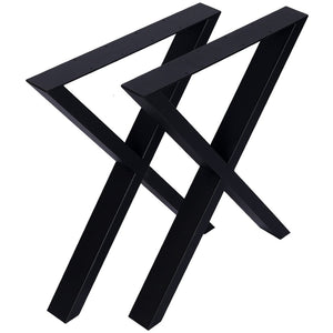 English Elm X Frame Steel Table Legs Heavy Duty Welded Set for Dining Desk or Coffee Tables W46541483