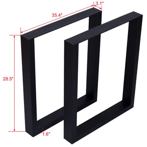 English Elm Square Steel Table Legs Heavy Duty Welded Frame for Dining Desk and Coffee Tables W46541488