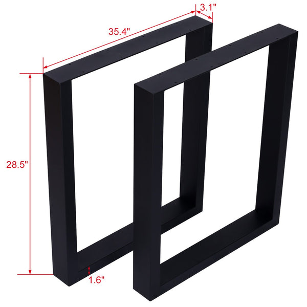 English Elm Square Steel Table Legs Heavy Duty Welded Frame for Dining Desk and Coffee Tables W46541488