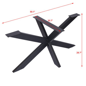 English Elm Table Spider Frame Welded Steel Base for Conference Desks with Powder Coated Finish W46541489