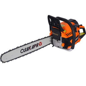 English Elm Chainsaw Gas Powered 58cc 22 Inch Bar Two Stroke Engine for Yard Work and Tree Felling W46542539