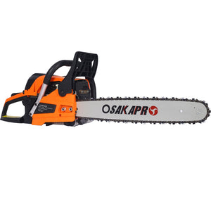 English Elm Chainsaw Gas Powered 58cc 22 Inch Bar Two Stroke Engine for Yard Work and Tree Felling W46542539