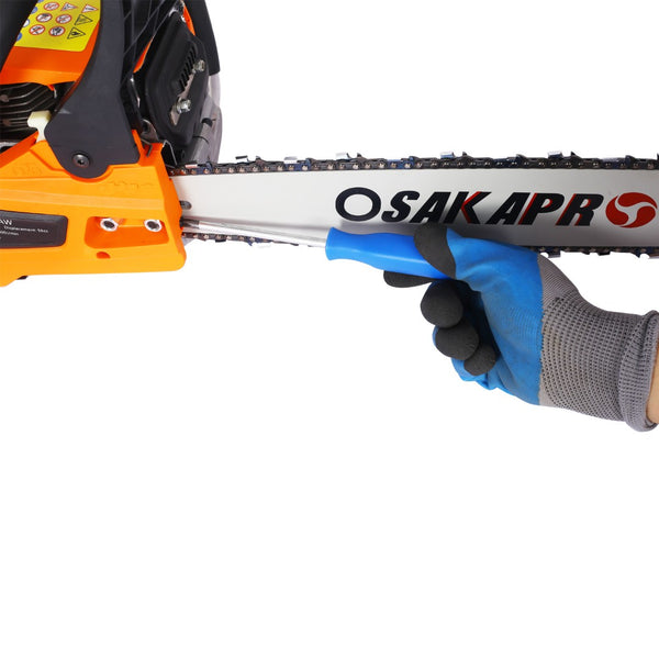 English Elm Chainsaw Gas Powered 58cc 22 Inch Bar Two Stroke Engine for Yard Work and Tree Felling W46542539