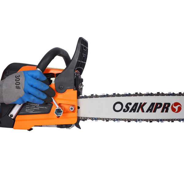 English Elm Chainsaw Gas Powered 58cc 22 Inch Bar Two Stroke Engine for Yard Work and Tree Felling W46542539