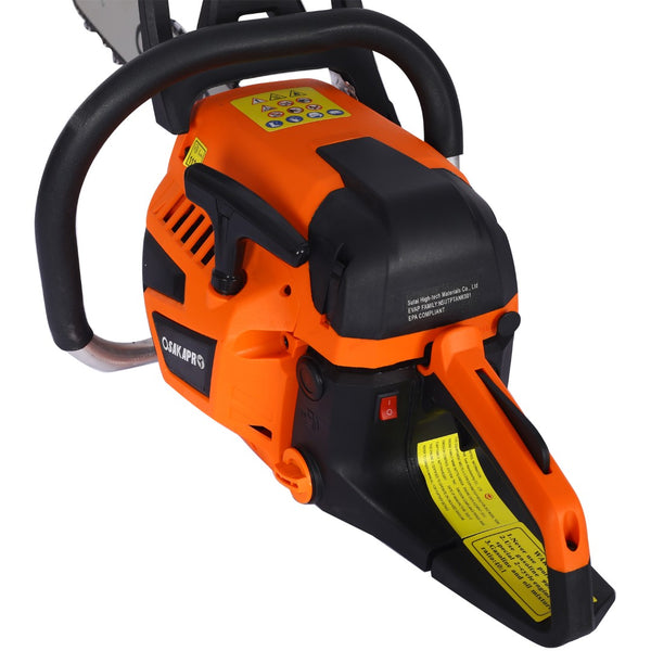 English Elm Chainsaw Gas Powered 58cc 22 Inch Bar Two Stroke Engine for Yard Work and Tree Felling W46542539