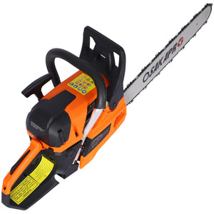 English Elm Chainsaw Gas Powered 58cc 22 Inch Bar Two Stroke Engine for Yard Work and Tree Felling W46542539