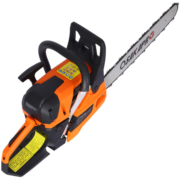 English Elm Chainsaw Gas Powered 58cc 22 Inch Bar Two Stroke Engine for Yard Work and Tree Felling W46542539