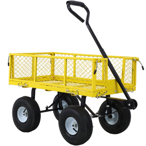 English Elm Steel Mesh Garden Cart with Removable Walls 550 Lb Hauling Capacity for Yard Work W46542636