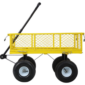English Elm Steel Mesh Garden Cart with Removable Walls 550 Lb Hauling Capacity for Yard Work W46542636
