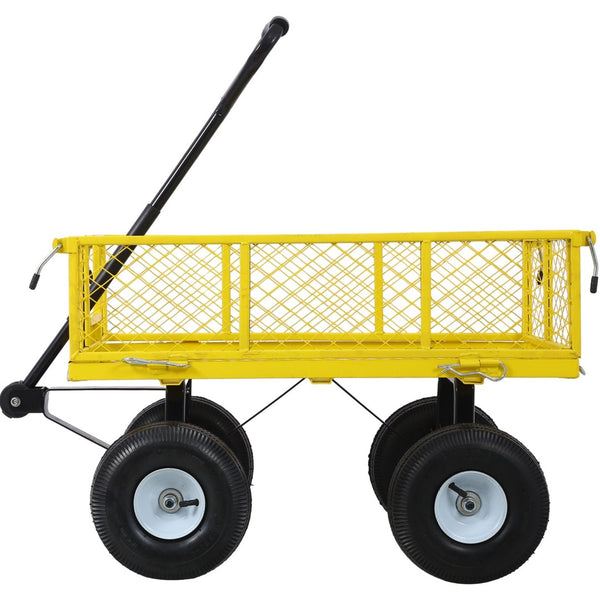 English Elm Steel Mesh Garden Cart with Removable Walls 550 Lb Hauling Capacity for Yard Work W46542636