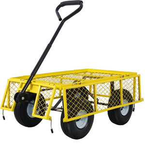 English Elm Steel Mesh Garden Cart with Removable Walls 550 Lb Hauling Capacity for Yard Work W46542636