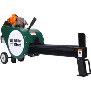 English Elm Double Flywheel Gas Log Splitter 7 Ton Kinetic 63cc Engine Portable Auto Return W46542961