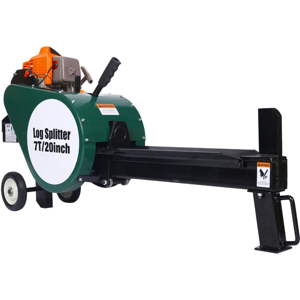 English Elm Double Flywheel Gas Log Splitter 7 Ton Kinetic 63cc Engine Portable Auto Return W46542961