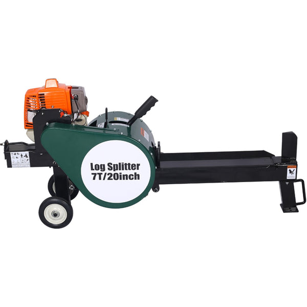 English Elm Double Flywheel Gas Log Splitter 7 Ton Kinetic 63cc Engine Portable Auto Return W46542961