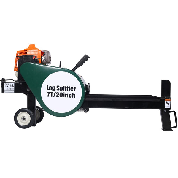 English Elm Double Flywheel Gas Log Splitter 7 Ton Kinetic 63cc Engine Portable Auto Return W46542961