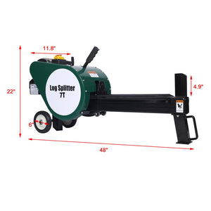 English Elm Double Flywheel Kinetic Electric Log Splitter 7 Ton Force Fast 2 Second Cycle W46542962