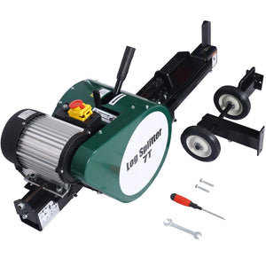English Elm Double Flywheel Kinetic Electric Log Splitter 7 Ton Force Fast 2 Second Cycle W46542962