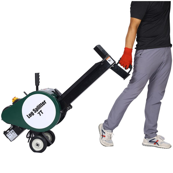 English Elm Double Flywheel Kinetic Electric Log Splitter 7 Ton Force Fast 2 Second Cycle W46542962