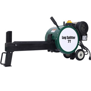 English Elm Double Flywheel Kinetic Electric Log Splitter 7 Ton Force Fast 2 Second Cycle W46542962