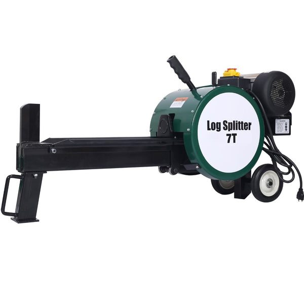 English Elm Double Flywheel Kinetic Electric Log Splitter 7 Ton Force Fast 2 Second Cycle W46542962