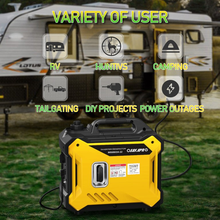 English Elm Super Quiet 2000W Portable Inverter Generator Pure Sine Wave EPA Compliant Lightweight W46547411