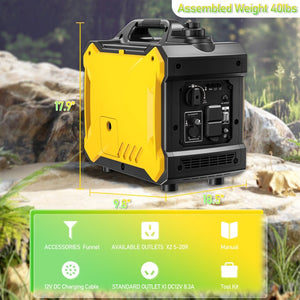 English Elm Super Quiet 2000W Portable Inverter Generator Pure Sine Wave EPA Compliant Lightweight W46547411