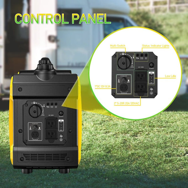 English Elm Super Quiet 2000W Portable Inverter Generator Pure Sine Wave EPA Compliant Lightweight W46547411