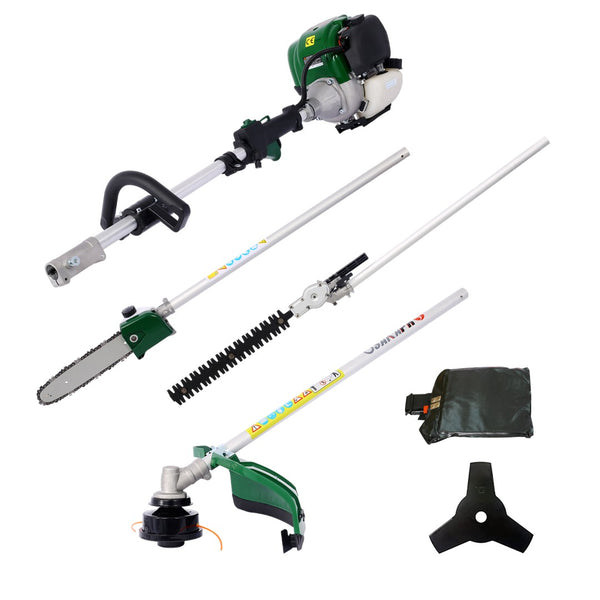 English Elm 4 in 1 Gas Multi Tool 38cc 4 Stroke Engine with Pole Saw Hedge Trimmer Brush Cutter W46552275