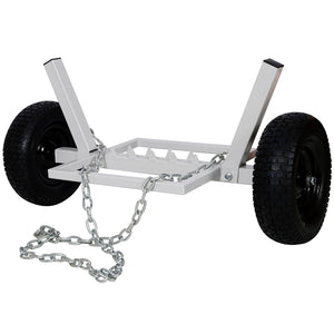 English Elm Heavy-duty Steel Log Dolly with Chain Binder for Timber Hauling on Rough Terrain W46554595
