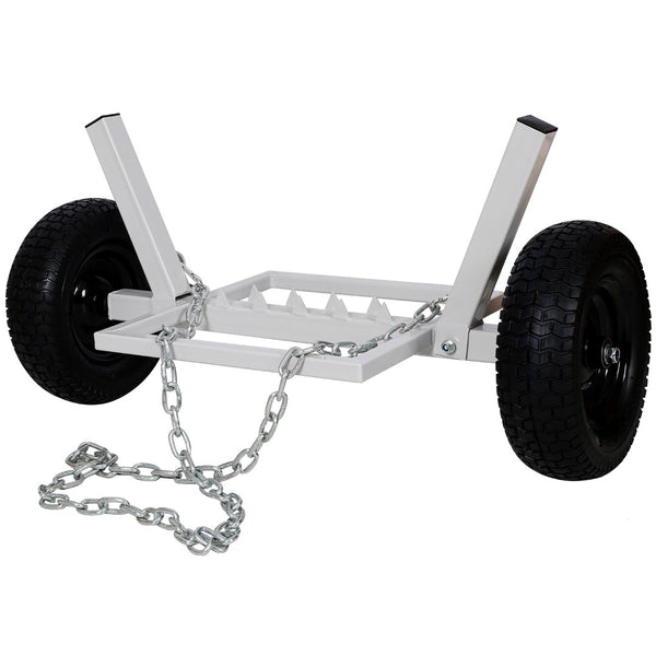 English Elm Heavy-duty Steel Log Dolly with Chain Binder for Timber Hauling on Rough Terrain W46554595