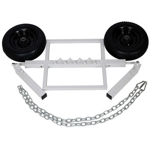 English Elm Heavy-duty Steel Log Dolly with Chain Binder for Timber Hauling on Rough Terrain W46554595