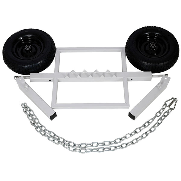 English Elm Heavy-duty Steel Log Dolly with Chain Binder for Timber Hauling on Rough Terrain W46554595