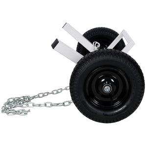 English Elm Heavy-duty Steel Log Dolly with Chain Binder for Timber Hauling on Rough Terrain W46554595