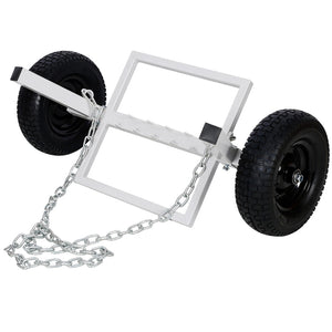 English Elm Heavy-duty Steel Log Dolly with Chain Binder for Timber Hauling on Rough Terrain W46554595