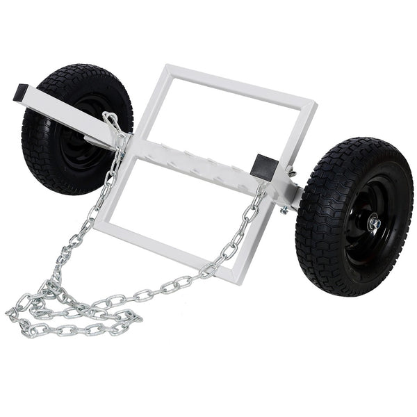 English Elm Heavy-duty Steel Log Dolly with Chain Binder for Timber Hauling on Rough Terrain W46554595