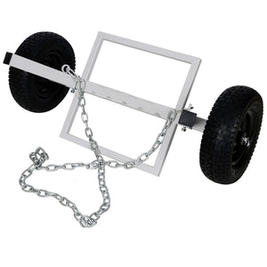English Elm Heavy-duty Steel Log Dolly with Chain Binder for Timber Hauling on Rough Terrain W46554595