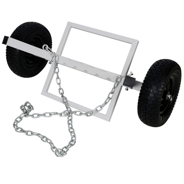 English Elm Heavy-duty Steel Log Dolly with Chain Binder for Timber Hauling on Rough Terrain W46554595