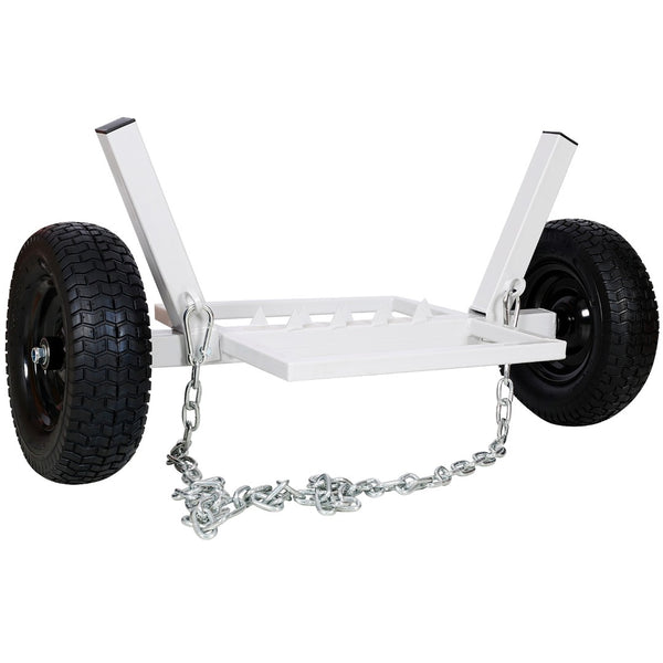 English Elm Heavy-duty Steel Log Dolly with Chain Binder for Timber Hauling on Rough Terrain W46554595