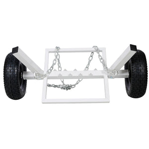 English Elm Heavy-duty Steel Log Dolly with Chain Binder for Timber Hauling on Rough Terrain W46554595