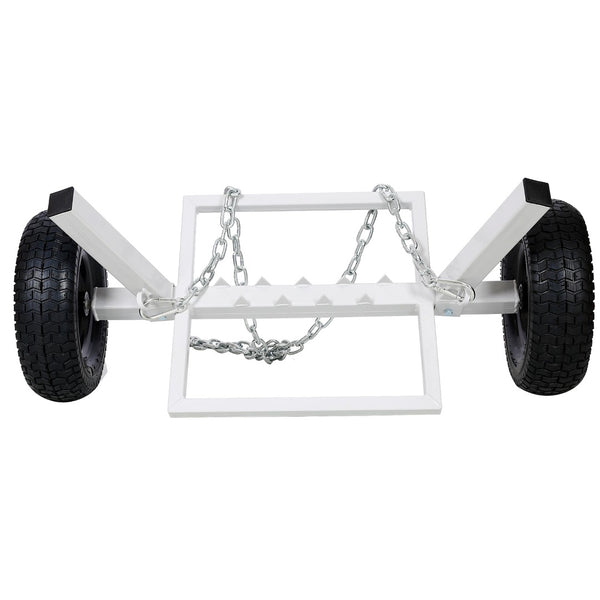 English Elm Heavy-duty Steel Log Dolly with Chain Binder for Timber Hauling on Rough Terrain W46554595