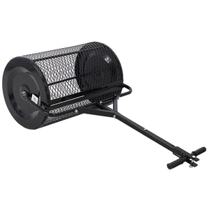 English Elm Peat Moss and Compost Lawn Roller Spreader with Steel Mesh Drum for Garden Care W46555824